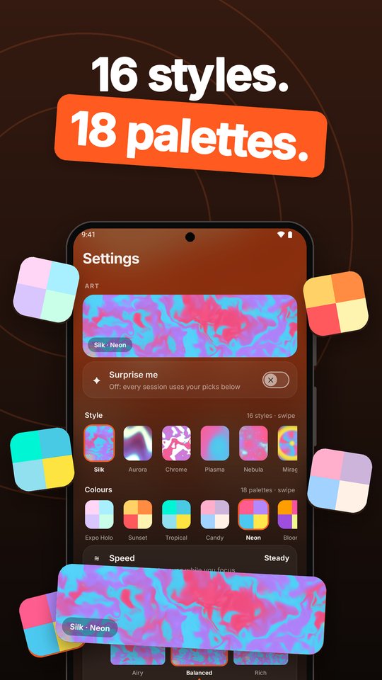 16 styles, 18 palettes