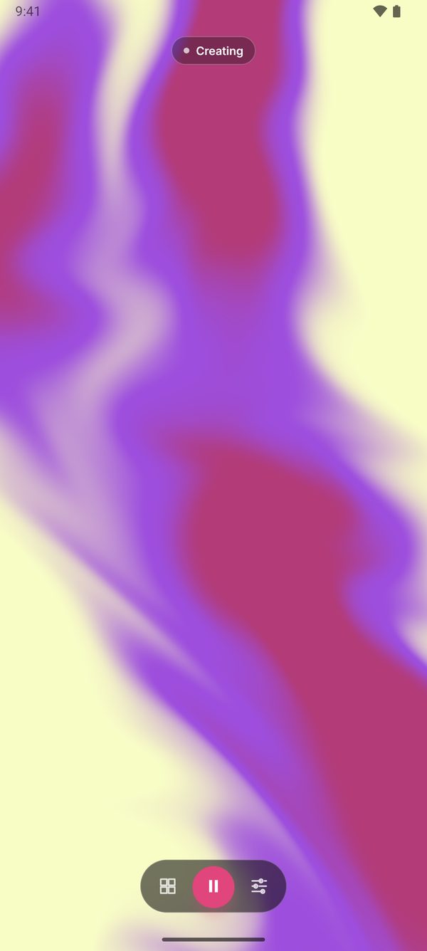 Klee create screen with live art